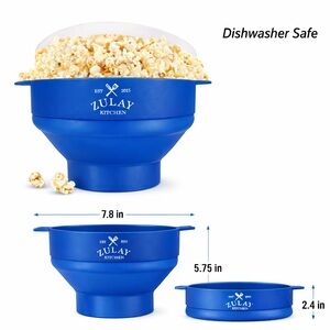 Blue Collapsible Popcorn Bowl